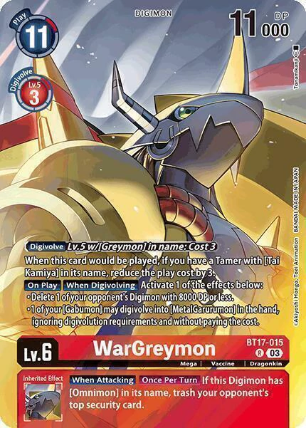 WarGreymon (Omnimon Binder Set) (BT17-015)